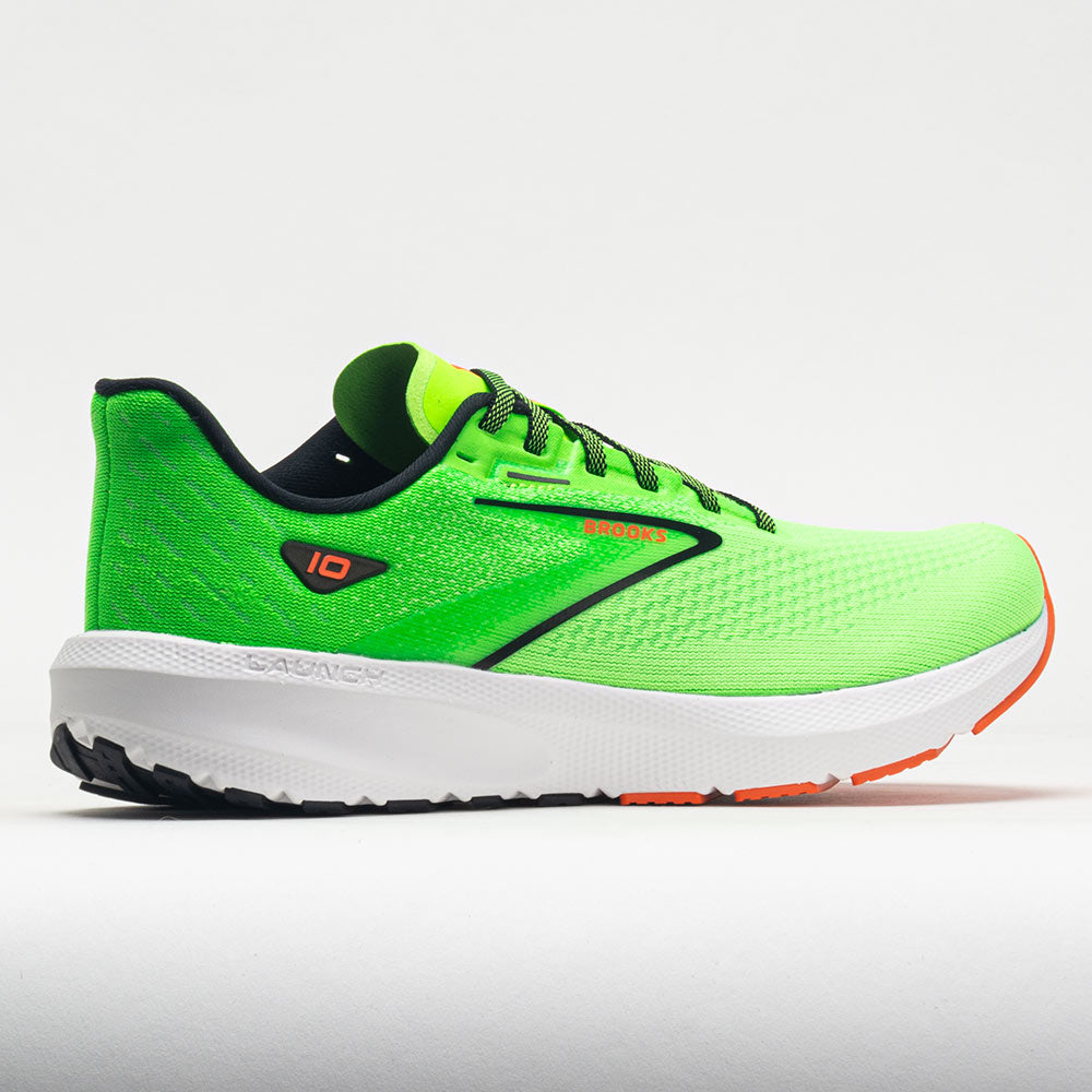 Brooks Launch 10 Men's  Green Gecko/Red Orange/White